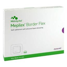 Abbildung: Mepilex Border Flex Schaumverband haft.15x15 cm 10 St, Verband PZN 19667132