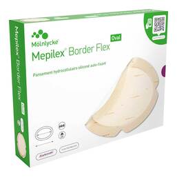 Abbildung: Mepilex Border Flex Schaumverband haft.7,8x10 cm oval 5 St, Verband PZN 19667178