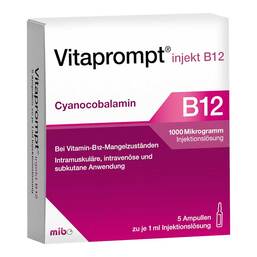 Abbildung: Vitaprompt injekt B12 1000 µg Injektionslösung 5X1 ml, Injektionslösung PZN 19690467