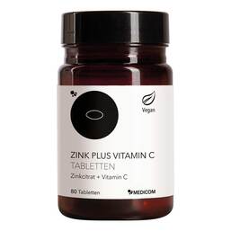 Abbildung: Zink Plus Vitamin C Tabletten 80 St, Tabletten PZN 19711181