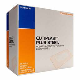Abbildung: Cutiplast Plus steril 7,8x10 cm Verband 55 St, Verband PZN 19731019