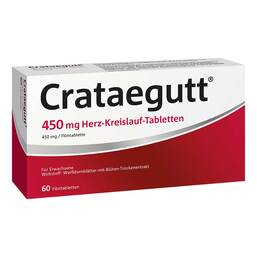 Abbildung: Crataegutt 450 mg Herz-Kreislauf-Tabletten 60 St, Filmtabletten PZN 19765886