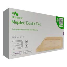 Abbildung: Mepilex Border Flex Schaumverband haft.10x20 cm 10 St, Verband PZN 19785392