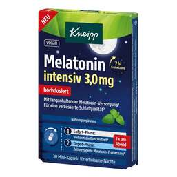 Abbildung: Kneipp Melatonin intensiv 3,0 mg Kapseln 30 St, Kapseln PZN 19801613