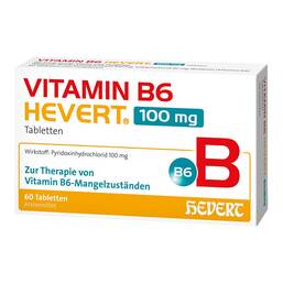 Abbildung: Vitamin B6 Hevert 100 mg Tabletten 60 St, Tabletten PZN 19802707