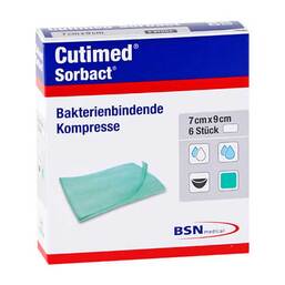 Abbildung: Cutimed Sorbact Kompressen 4x6 cm 6 St, Kompressen PZN 19809425