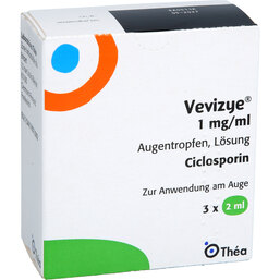 Abbildung: Vevizye 1 mg / ml Augentropfen Lösung 3X2 ml, Augentropfen PZN 19825306