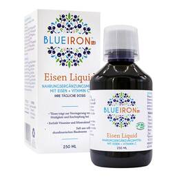 Abbildung: Blueiron Eisen Liquid Flüssigkeit zum Einnehmen 250 ml, Flüssigkeit zum Einnehmen PZN 19834305