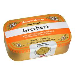 Abbildung: Grethers Ginger Lemon zuckerfrei 110 g, Pastillen PZN 19834328