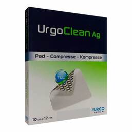 Abbildung: Urgoclean Ag Kompressen 10x12 cm steril 20 St, Verband PZN 19854756