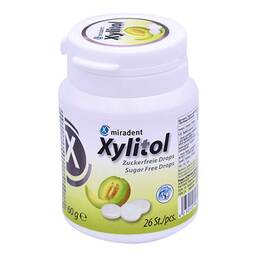 Abbildung: Miradent Xylitol Drops Melon Dose 60 g, Bonbons PZN 19855052