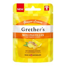 Abbildung: Grethers Ginger Lemon zuckerfrei Past.Mini Beutel 30 g, Pastillen PZN 19859742