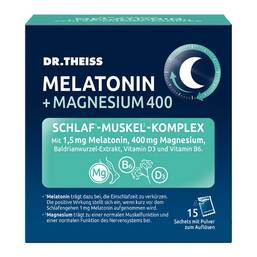 Abbildung: Dr. Theiss Melatonin + Magnesium 400 Schlaf-Komplex Pulver 15X5 g, Pulver PZN 19868913