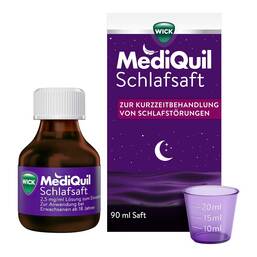 Abbildung: WICK MediQuil Schlafsaft 2,5 mg/ml Lösung zum Einnehmen 90 ml, Lösung zum Einnehmen PZN 19885107