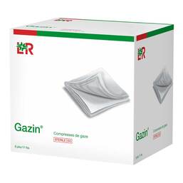Abbildung: Gazin Mullkomp.10x10 cm steril 8fach 50X2 St, Kompressen PZN 19921903