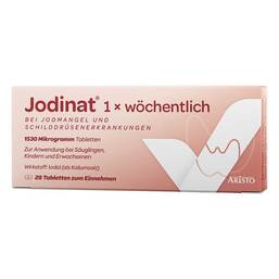 Abbildung: Jodinat 1x wöchentlich 1530 Mikrogramm Tabletten 28 St, Tabletten PZN 19926065 