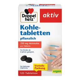 Abbildung: Doppelherz Kohletabletten 125 St, Tabletten PZN 19946116
