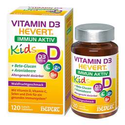 Abbildung: Vitamin D3 Hevert Immun Aktiv Kids Lutschtabletten 120 St, Lutschtabletten PZN 19972409