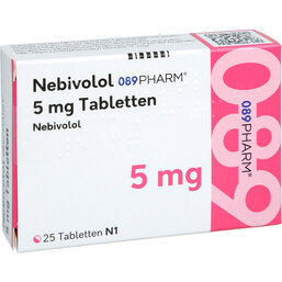 Abbildung: Nebivolol 089PHARM 5 mg Tabletten 25 St, Tabletten PZN 19997875
