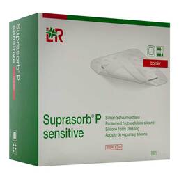 Abbildung: Suprasorb P sensitive PU-Schaumv.border 10x10cm 10 St, Verband PZN 20009500