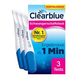 Abbildung: Clearblue Schwangerschaftstest schnelle Erkennung 3 St, Test PZN 20017221