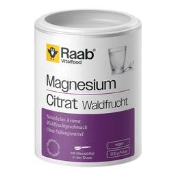 Abbildung: Raab Vitalfood Magnesiumcitrat Waldfrucht Pulver 200 g, Pulver PZN 20048871