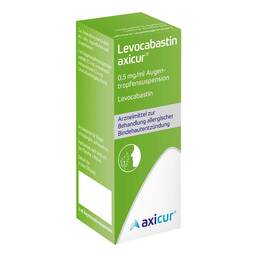 Abbildung: Levocabastin axicur 0,5 mg / ml Augentropfensuspension  4 ml, Augentropfen PZN 20050649