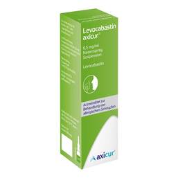 Abbildung: Levocabastin axicur 0,5 mg / ml Nasenspray 5 ml, Nasenspray PZN 20050655