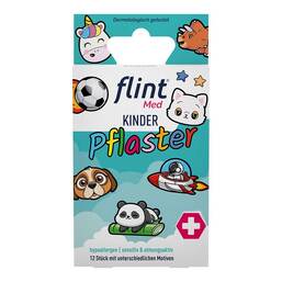 Abbildung: Flint Med Kinder Pflaster 13x22mm hypoallergen sens. 12 St, Pflaster PZN 20054877 