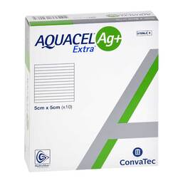 Abbildung: Aquacel Ag + Extra 5x5 cm Kompressen 10 St, Kompressen PZN 20059343