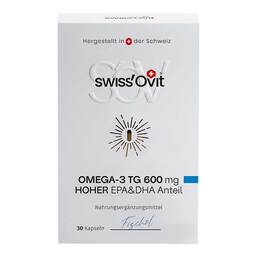 Abbildung: Swissovit Omega-3 TG 600 mg Fischöl EPA + DHA Kapseln  30 St, Kapseln PZN 20082773