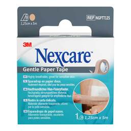 Abbildung: Nexcare Gentle Paper Tape 1,25 cmx5 m tan Rolle 1 St, Pflaster PZN 20089278