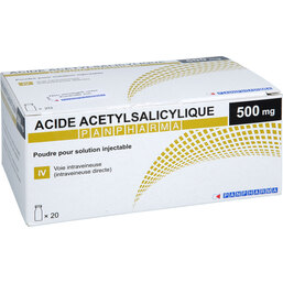 Abbildung: Acetylsalicylsäure Panpharma i.v. 500mg Frankreich 20 St, Pulver zur Herstellung einer Injektionslösung PZN 20093104