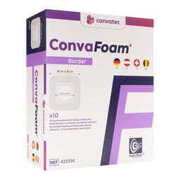 Abbildung: Convafoam Schaumverband Border 8x8 cm 10 St, Verband PZN 20101393