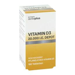 Abbildung: Activplus Vitamin D3 20.000 I.E. Depot Tabletten 180 St, Tabletten PZN 20119565