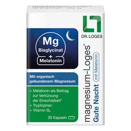 Abbildung: Magnesium-Loges Gute Nacht mit Melatonin Kapseln 30 St, Kapseln PZN 20284399