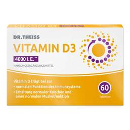 Abbildung: Dr. Theiss Vitamin D3 Tabletten 4000 I.E. 60 St, Tabletten PZN 20343647