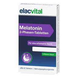 Abbildung: Elacvital Melatonin 2-Phasen-Tabletten 30 St, Tabletten PZN 20413655