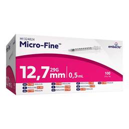 Abbildung: Micro-Fine Insulinspritze 0,5 ml U100 12,7 mm 100 St, Spritzen PZN 20539907