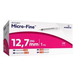 Abbildung: Micro-Fine Insulinspritze 1 ml U100 12,7 mm 100 St, Spritzen PZN 20539913