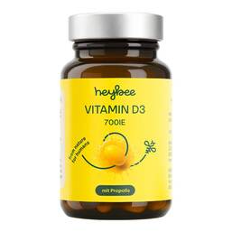 Abbildung: Heybee Vitamin D3 700 I.E. + Propolis Kapseln 60 St, Kapseln PZN 20580399