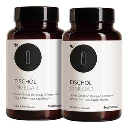 Abbildung: Fischöl Omega-3 Weichkapseln 2X60 St, Weichkapseln PZN 20627095