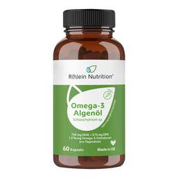 Abbildung: Omega-3 Algenöl mit DHA + EPA hochdosiert & vegan Kapseln  60 St, Kapseln PZN 20650697