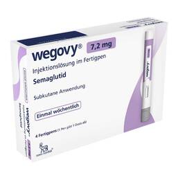 Abbildung: Wegovy 7,2 mg Injektionslösung im Fertigpen 4X0.75 ml, Injektionslösung PZN 20837898