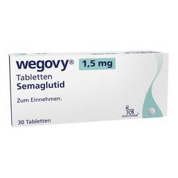 Abbildung: Wegovy 1,5 mg Tabletten 30 St, Tabletten PZN 20837912
