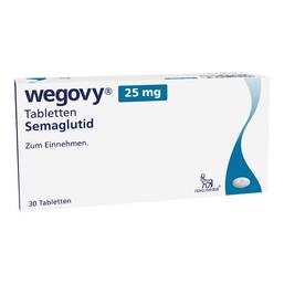 Abbildung: Wegovy 25 mg Tabletten 30 St, Tabletten PZN 20837941