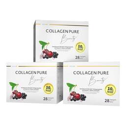 Abbildung: Collagen Pure Beauty 10g Kollagen 3-Monats-Kur Tra 3X28X25 ml, Trinkampullen PZN 20843924