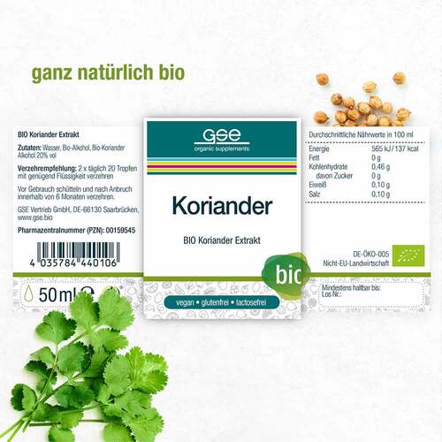 Koriander Extrakt Bio 24,3% V / V - 2