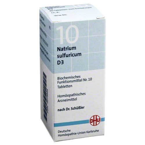 Abbildung: Biochemie DHU 10 Natrium sulfuricum D 3 Tabletten Tabletten, 80 St PZN 00274625