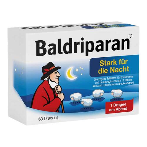Abbildung: Baldriparan Stark für die Nacht überzogene Tabletten Überzogene Tabletten, 60 St PZN 00499181